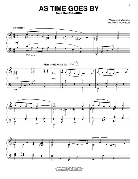 As Time Goes By Piano Solo Print Sheet Music Now