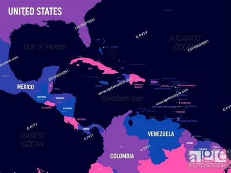 Central America Map High Detailed Political Map Central American And