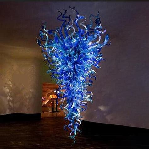 Blue Murano Glass Chandeliers Super Modern Big Chandelier Lighting Led
