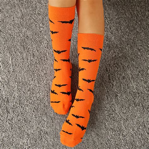 new fashion halloween menandwomen cotton sockings bat pumpkin sweat absorbent breathable socks