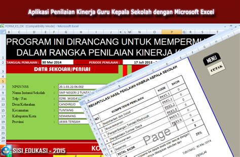 Untuk melakukan operasi pembagian data dalam microsoft excel caranya adalah dengan menggunakan operator slash (/). Aplikasi Penilaian Kinerja Guru Kepala Sekolah dengan ...