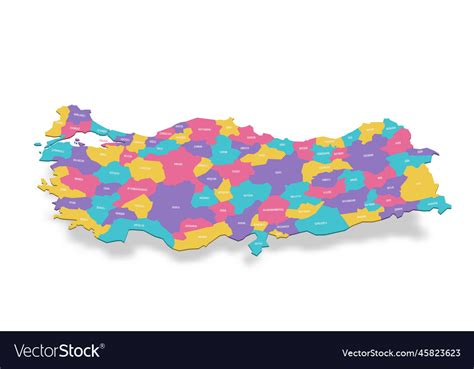 Turkey Political Map Of Administrative Divisions Vector Image