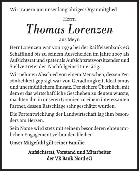 24980 schafflund mehr infos (0). Thomas Lorenzen : Gedenken : Flensburger Tageblatt