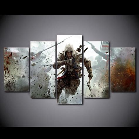 Assassins Creed In War Gaming 5 Panel Canvas Art Wall Decor Canvas
