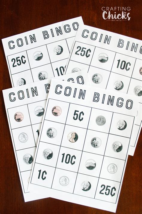Several different types of printable bingo cards are available. Coin Bingo Free Printable - The Crafting Chicks
