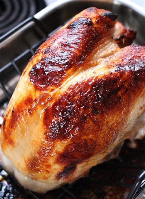 If you do not have a cooking bag, add about an inch of water to the roasting tin, then place the turkey in the middle of it. Roasting a Turkey for Two - Roasted Turkey Breast with an Apple Cider Brine | Recipe ...