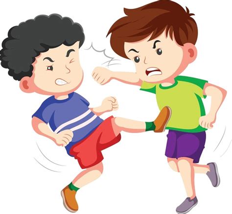 Boys Fighting Clipart
