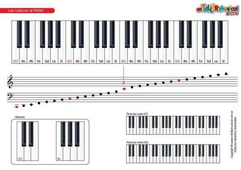 Las notas del piano Escalas musicais Teoria da música Atividades de