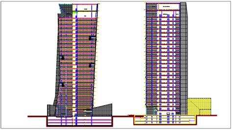 High Rise Building Elevation Plan Detail Dwg File Cadbull