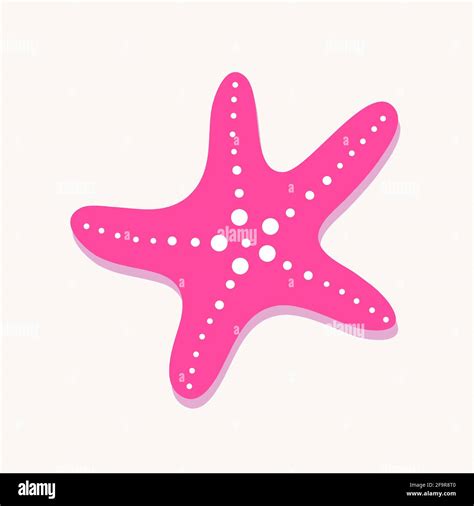 Pink Starfish In Flat Style Starfish Icon Sea Star Vector