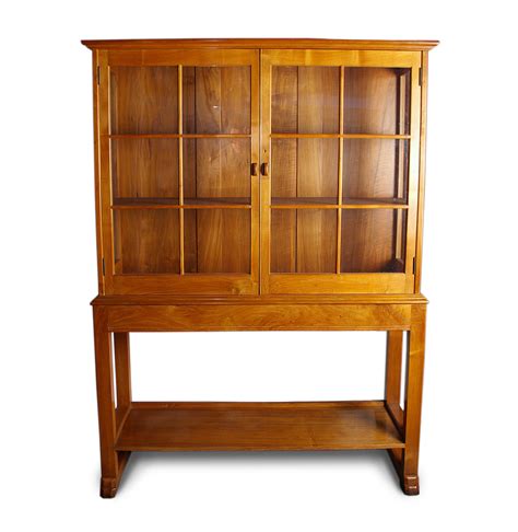 48 wide x 18 deep x 68.5 inches high. Walnut China Cabinet by Waals - Ernest Gimson and the Arts ...