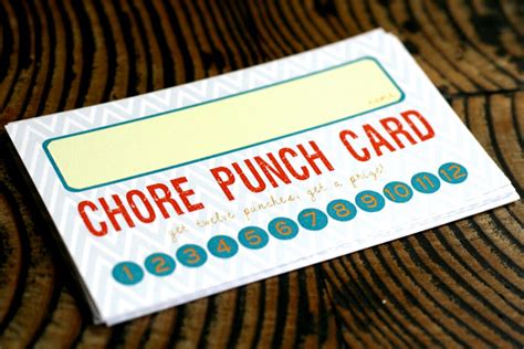 Printable Chore Punch Card Etsy