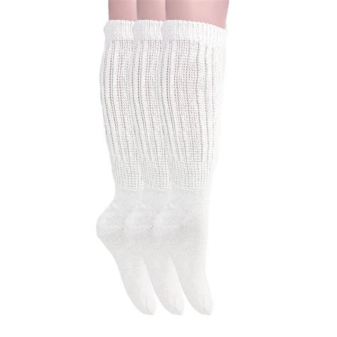 Awsamerican Made White Slouch Socks For Women Boot Socks 3 Pairs