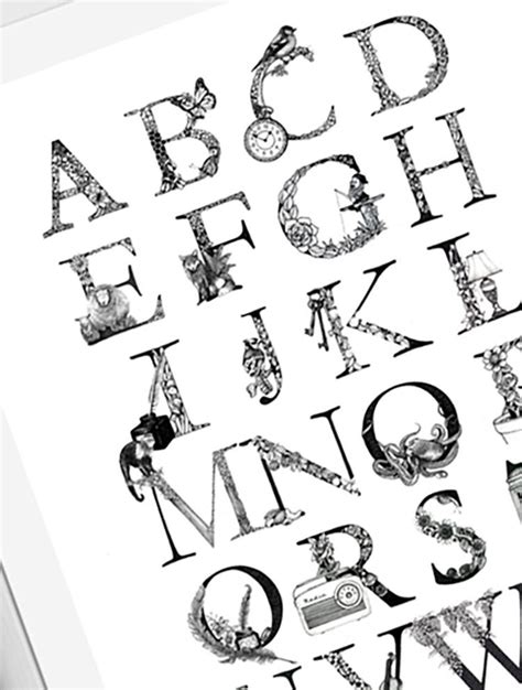 Alphabet Poster Alphabet Art Typography Wall Art Nursery Etsy Canada