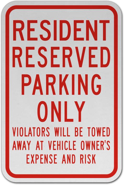 Resident Reserved Parking Only Sign Get 10 Off Now