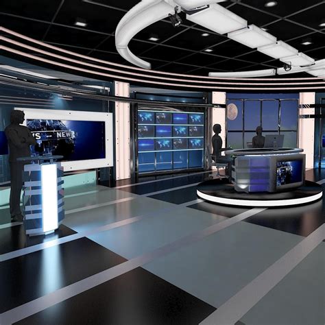 Tv Virtual Stage News Studio 3d Model Tv Set Design Stage Set Design