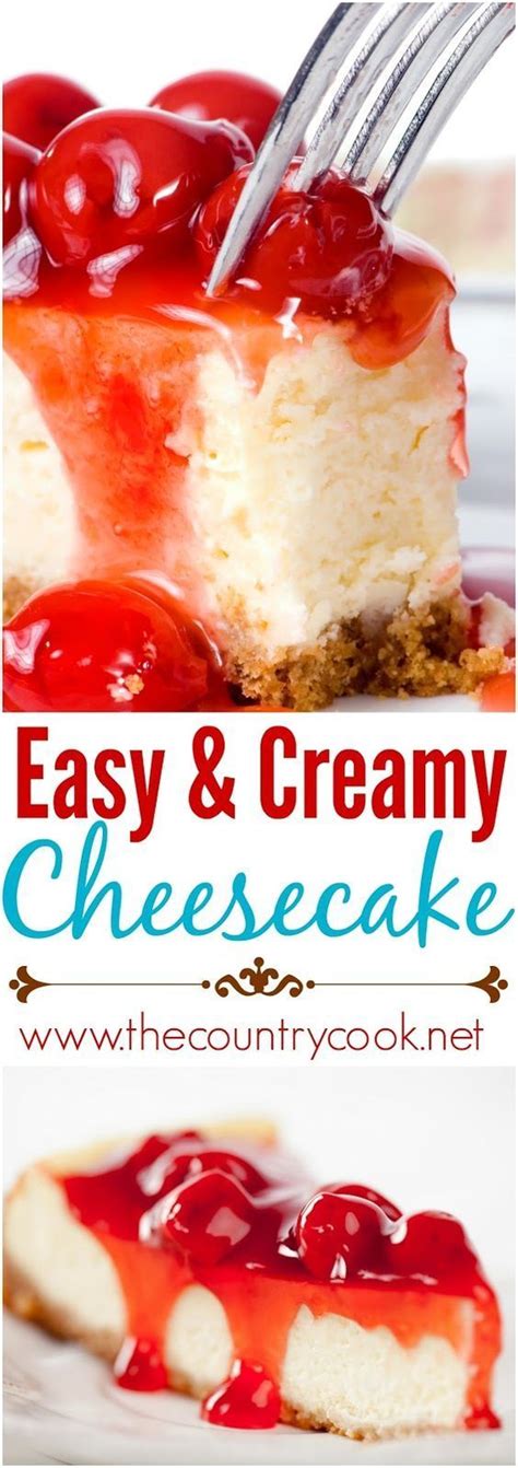 Learn how to make sour cream cheesecake. Easy and Creamy Cheesecake | Recipe | Cheesecake recipes ...