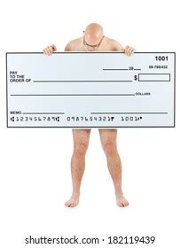 Check Naked Man Holding Blank Bank Stock Photo Shutterstock