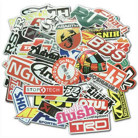 Racing Decals Sticker Lot Set 100 In Pairs Grab Bag Race Cars Toolboxes