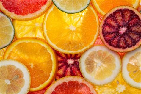 Sliced Mixed Citrus Fruits Close Up Stock Photo Image Of Lime Food