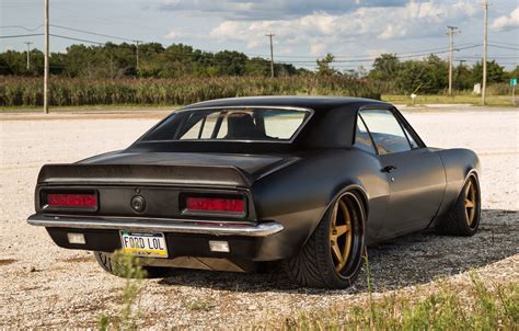 Mysterious Black Matte Chevy Camaro With Carbon Fiber Hood —