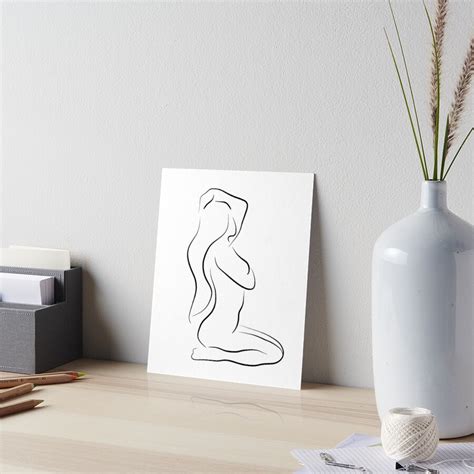 Sexy Woman Line Art Drawing Visions Of Vera Art Board Print For
