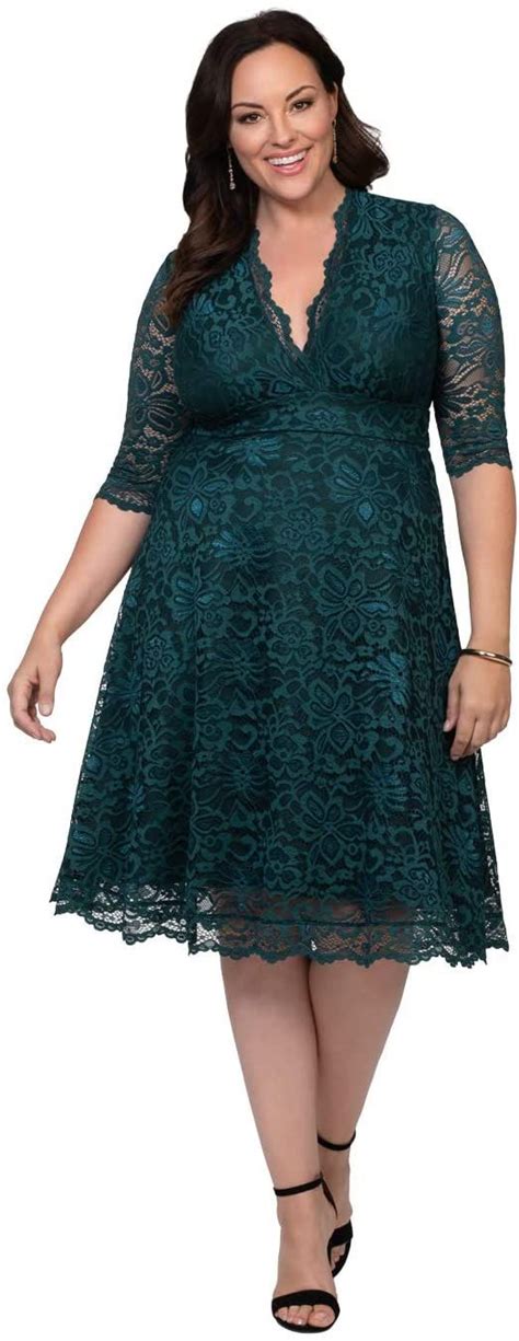 Kiyonna Womens Plus Size Special Occasion Mademoiselle Lace Cocktail Dress Its Women Fashion