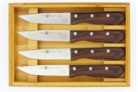 Zwilling Ja Henckels 4 Pc Steakhouse Steak Knife Set With Wood Box