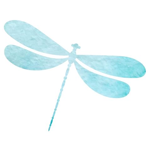 Premium Vector Dragonfly Blue Watercolor Silhouette Isolated Vector