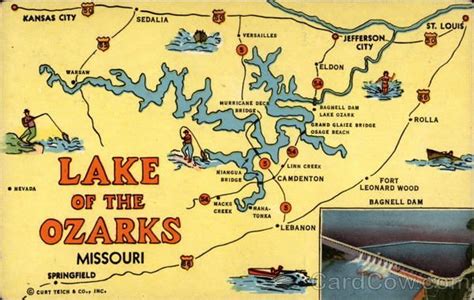 Lake Of The Ozarks Bagnell Dam Missouri Maps Lake Ozark Missouri
