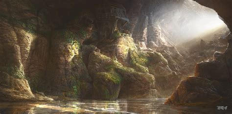 Artstation A Cabin In The Cave Dan Zhao Environment Concept Art