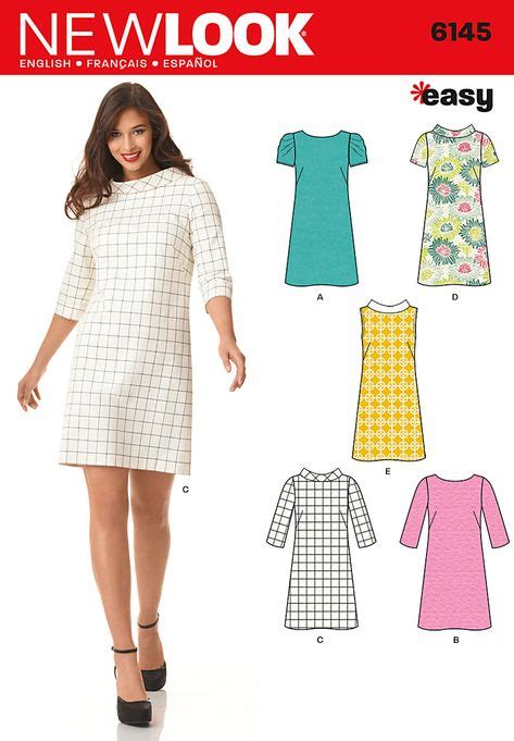 New Look Pattern N6145 Misses Dress Easy Dress Sewing Patterns