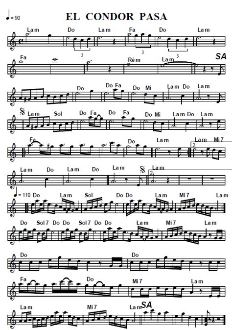 El Condor Pasa Partitions Clarinette Partitions Saxophone Partition Musicale