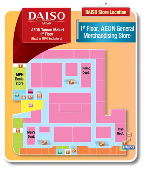 Get contact details & maps for shopping nearby. DAISO (by AEON)