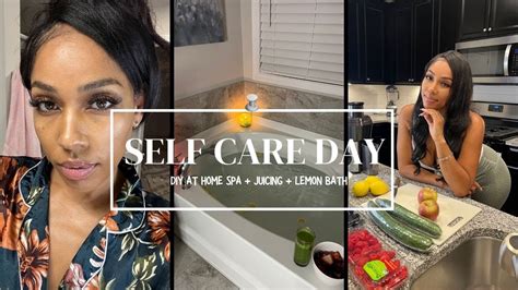 my 2023 relaxing self care pamper routine diy at home spa night juicing and lemon bath benefits