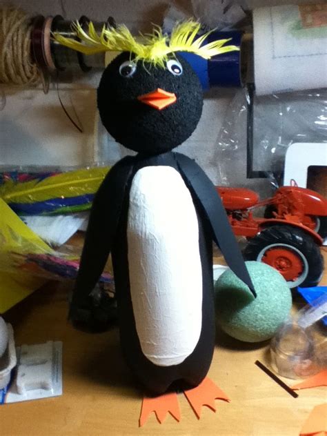 Recycled Soda Bottle Rock Hopper Penguin Easy Art Projects Projects