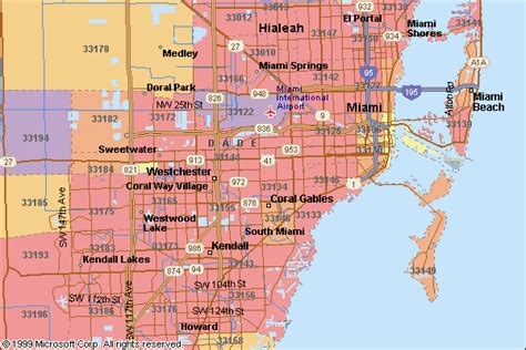 February, january and december are the most pleasant months in the 33126 zip code, while august and july are the least comfortable months. Miami Zip Codes Map | Color 2018