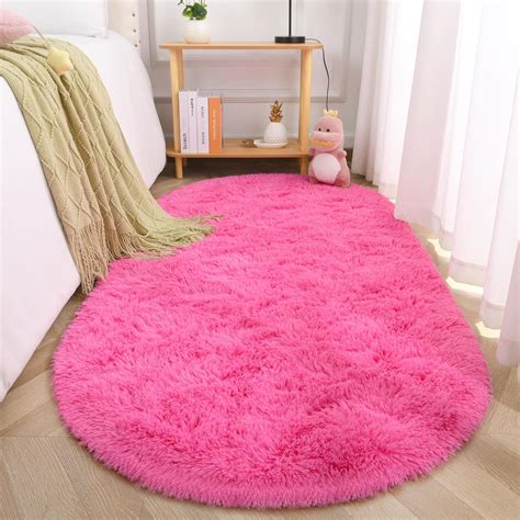Terrug Super Soft Oval Rugs For Kids Room Cute Fluffy