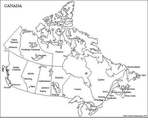 Free Printable Blank Map Of Canada With Provinces And Capitals