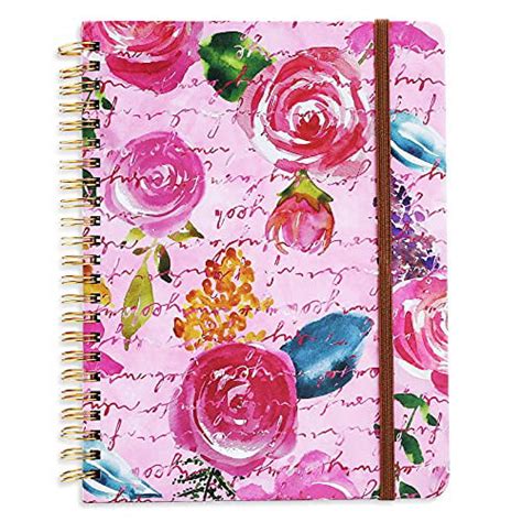 Floral Spiral Notebook Wide Ruled Junya Hardcover Travel Notebook
