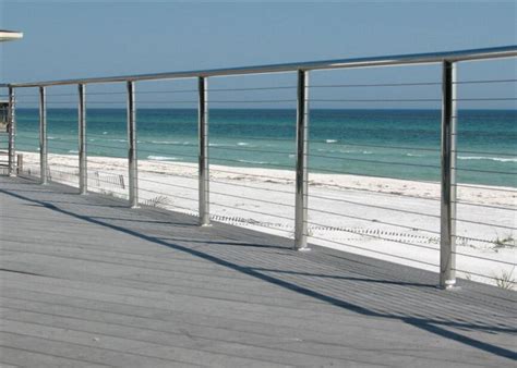 Modular deck railing systems are offered for both the aluminum and stainless steel line of handrail and posts and offered for immediate shipping. Outdoor / Indoor Stainless Steel Cable Railing System For Railing Handrail