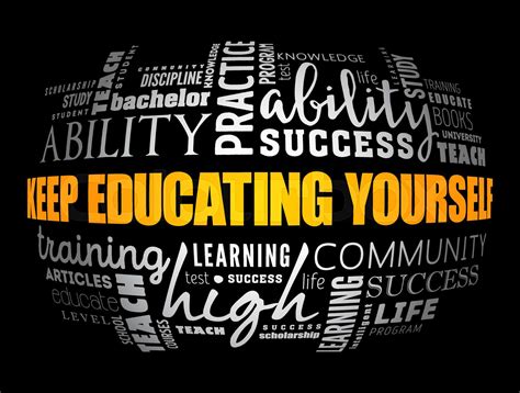 Keep Educating Yourself Word Cloud Collage Stock Vector Colourbox