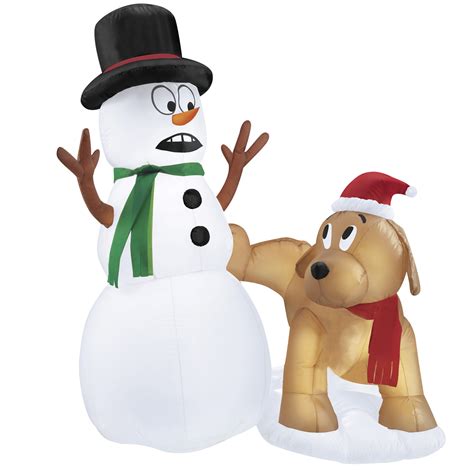 Home accents holiday 25.5 in. Trim A Home® 4' Airblown Snowman and Dog