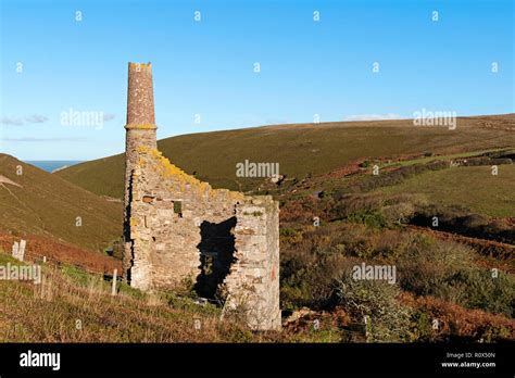 The Ruins Of An Old Cornish Tin Mine Near St Agnes Cornwall England