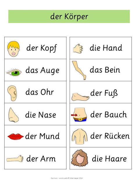 German Word Walls Basic Vocabulary German Language German Language