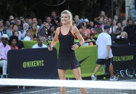 Eugenie Bouchard Nikes Nyc Street Tennis Event In New York City