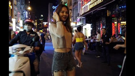 nightlife of saigon hochiminh vietnam 2019 april beautiful girls on walking street youtube