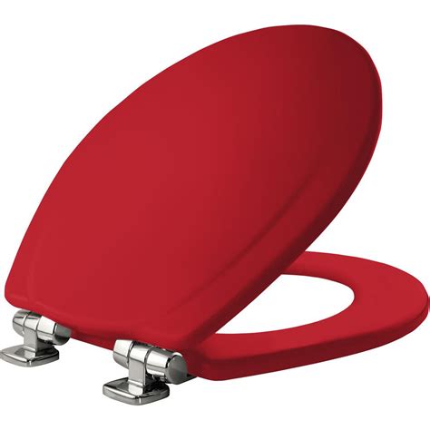 Mayfair Chrome Slow Close Round Closed Front Toilet Seat In Red 30chsl