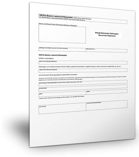 Unsere vorlage zur grafischen darstellung des familienstammbaums. Sepa Lastschriftmandat Vorlage Word