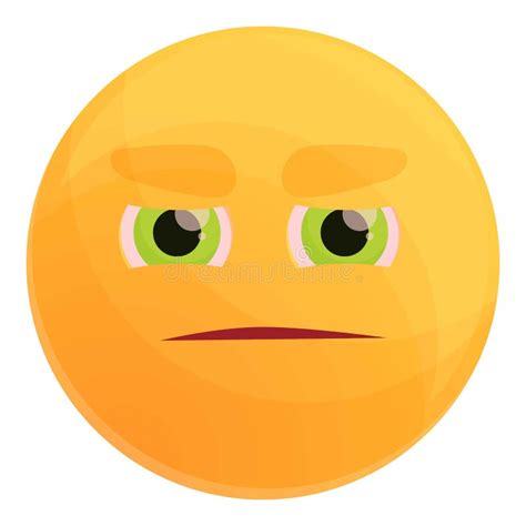 Suspicious Emoticon With Angry Face Isolated Icon Stock Vector